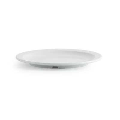 Assiette Ronde 25.4cm en Mélamine, Blanche