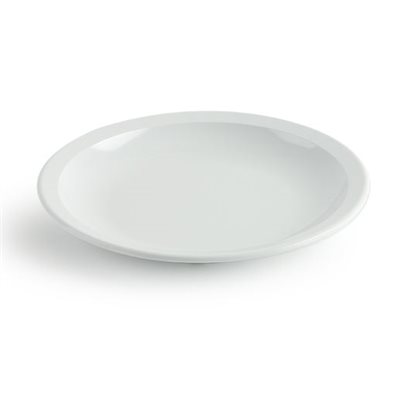 7" Round Melamine Plate, White