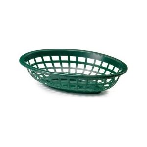 Basket, Side Order, Oval, Polyethylene, Forest Green