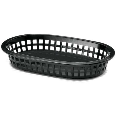 Basket, Oval, Polycarbonate, Black, 9.25 X 6"