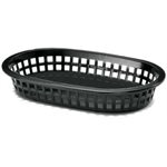 Basket, Oval, Polycarbonate, Black, 9.25 X 6"