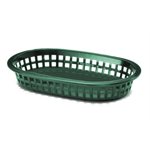 Basket (Platter), Oval, Polycarbonate, Forest Green. 9.25 X 6"