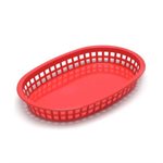 Basket (Platter), Oval, Polycarbonate, Red, 9.25 X 6"