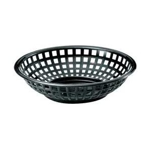 Serving Basket, Round, 8" Diameter, Polyethylene, Black