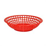 Serving Basket, Round, 8" Diameter, Polyethylene, Red