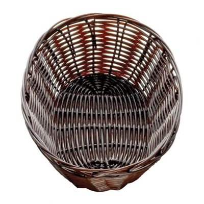 Basket Oval Woven Brown 9" × 6" × 2.25"