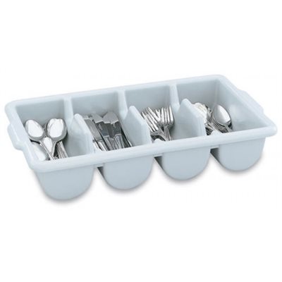 4 Compartment Cutlery Bin - Gray