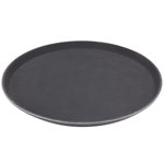 Plateau De Service, Rond, Anti Dérapant, Noir, 16 Po, "Griplite"