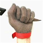 Protective Glove (Butcher), Chain Mail, Medium, Red Strap