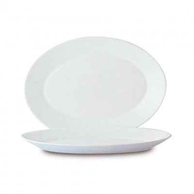 Assiette de Service, Ovale, 11.75 x 8.5 Po, Blanche, "Arcoroc" Assiette de Service, Ovale, 11.75 x 8.5 Po, Blanche, "Arcoroc"