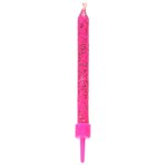 Candle Set (Glitter), 10 Pieces, Pink