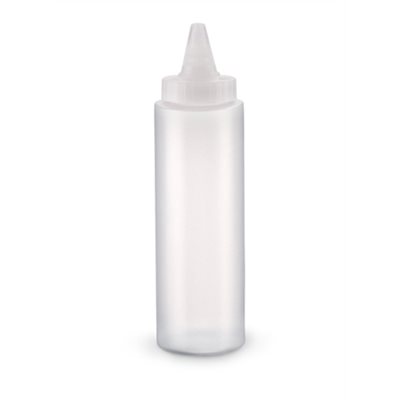 Squeeze Bottle, Polyethylene Plastic, Clear Cap, 12 Oz (355 ML)