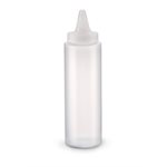 Squeeze Bottle, Polyethylene Plastic, Clear Cap, 12 Oz (355 ML)