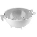 Spin & Drain Colander and Bowl Set (Grey/White)