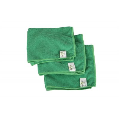 Chiffons en microfibre, 40.5cm x 40.5cm. Vert. Paquet de 10