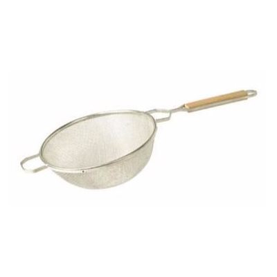 Strainer, Single Medium Mesh, 5.5" Diameter, Wood Handle