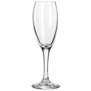 Drinking Glass, Flute Shaped, 6.75 Oz, "Teardrop"
