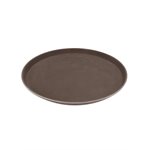 PLATEAU ROND ANTIDÉRAPANT POLYPROPYLÈNE EXTRA RÉSISTANT 14" (BRUN)