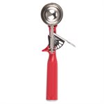 Disher, Size 24, Stainless Steel, 1.33 Oz, Red Handle