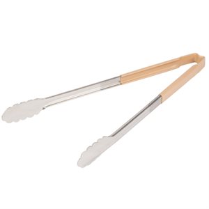 Utility Tongs, Stainless Steel, Tan, 16"