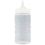 Squeeze Bottle, Wide Mouth, Polyethylene, Clear, 16 Oz (473 ML)