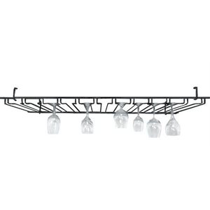 RANGE-VERRES SUSPENDU 11 RAILS 18 x 48 x 4 po. NOIR