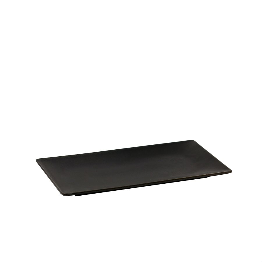 Assiette Rectangulaire 9po. × 5.5po. ( 23 × 14 cm) , Forme Azia, Noir