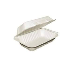 COMPOSTABLE LUNCHBOX, 9"X6"X3" - 50/PK