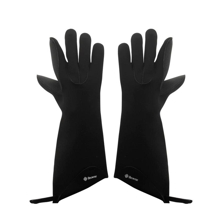 Pair Of 5-Finger Gloves 38cm , Black