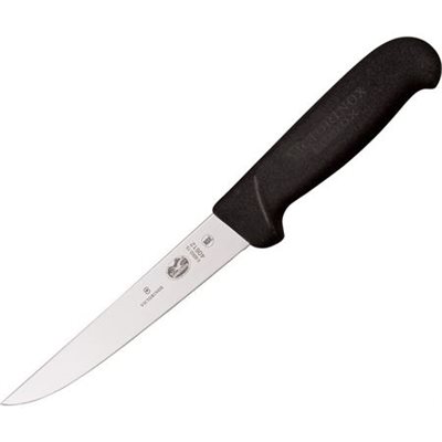 Knife, Boning, Wide Stiff/Straight Edge 6" , Black Fibrox Handle