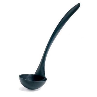 Serving Ladle, Resin Coated, 1 Oz/30ML, 12", Black, "Eclipse"