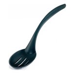 Spoon/Ladle, Slotted, Resin Coated, Black, 10", "Eclipse"