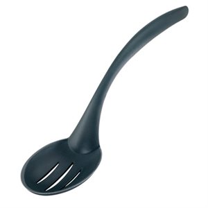 Spoon/Ladle, Slotted, Resin Coated, Black, 13.5" Length, "Eclipse"