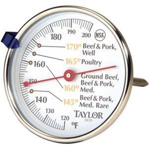 Dial Thermometer, Meat, 4.5" Stem, Large Dial