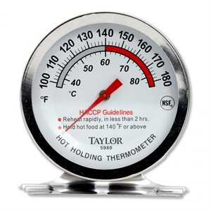 Oven Thermometer, Dial, 2" Dial, Stainless Steel