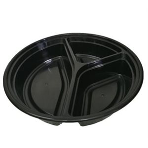 3 COMPARTEMENT TAKE-OUT CONTAINER WITH CLEAR LID 150 SET/CS