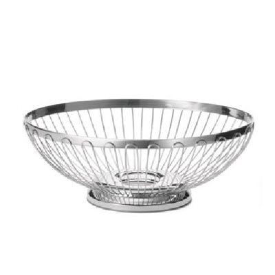 Basket, Stainless Steel, Oval, 6" Diameter, "Regent"