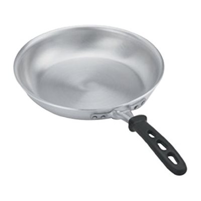 Fry Pan, Aluminum, Natural Finish, Silicone Handle, 8" Diameter