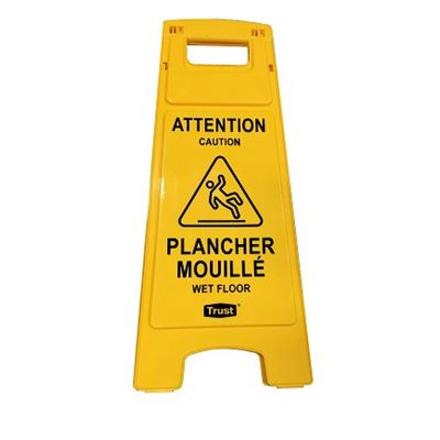 Affiche "Plancher mouillé" jaune