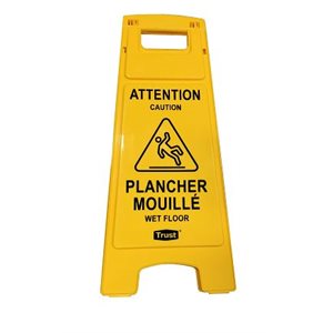 Affiche "Plancher mouillé" jaune
