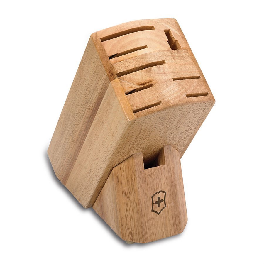 Cutlery Block, Empty, 9-Slot, Hardwood Block Holds 7 Knives, Kitchen Shear and Steel