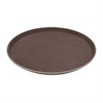 ROUND NON-SLIP TRAY 16" BROWN