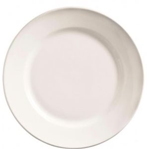 Plate, Round, Rolled Edge, 11" Diameter (28 CM), "Porcelana"