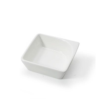 Dip Pot, Square, 4oz, Porcelain White, 3.75"