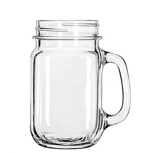 Glass, Mason Drinking Jar (With Handle), 16 Oz / 473 ML, 12/Case