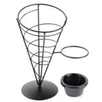 Black Appetizer Cone 5 x 9" w/Ramekin