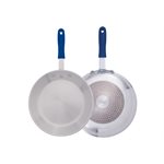 Induction Ready Aluminum Fry Pan with Silicon Sleeve 12" , Stainless Steel Bottom, Natural Finish