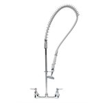 Pre-Rinse, Spring Action, Wall Mount, 8"Center, 6" Wall Brackets