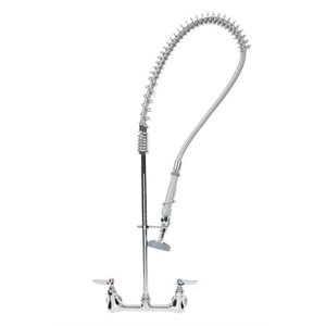 Pre-Rinse, Spring Action, Wall Mount, 8"Center, 6" Wall Brackets