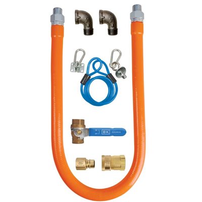 Gas Hose Connection Kit, 0.75 X 36", Includes Quick Disconnect